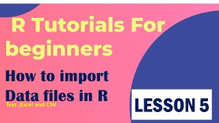 LESSON 5 How to import data files in R | Read Excel,Text and CSV files in R| on participle Sheet no