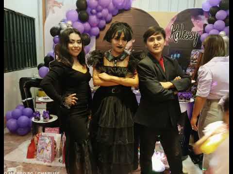 show infantil temática de merlina  addams 🥳🥳🖤🖤🖤🖤🖤 ( show de leslie )🥳🥳🦋🦋💜💛💛💚❤💙