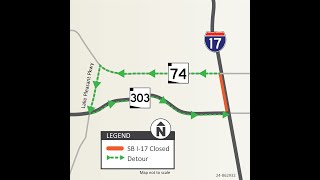 Southbound I-17 closed this weekend near SR 74 as ADOT completes project