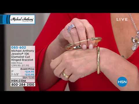 Michael Anthony Jewelry 10K DiamondCut 7" Hinged Bracelet