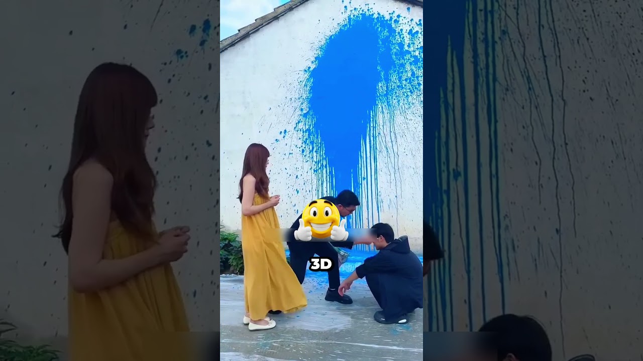 This wall painting is actually an illusion! 🎨✨