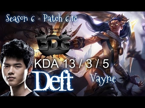 EDG Deft VAYNE vs EZREAL ADC - Patch 6.18 KR Ranked | League of Legends