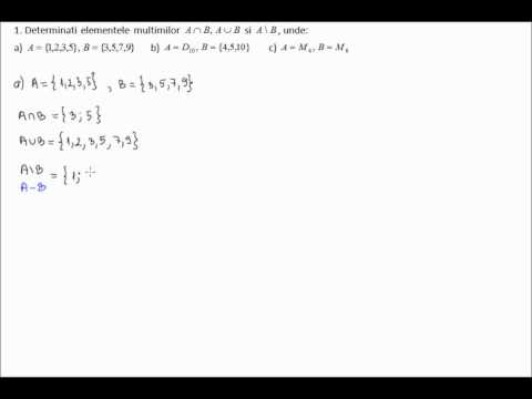 Exercitii rezolvate: Intersectie, reuniune, diferenta(5b24)