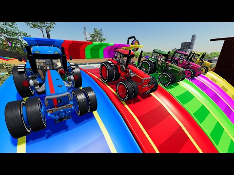 Turbo Tractors with Dual Mufflers and Trailer Transport to the Other Side of Twisted Obstacle Course