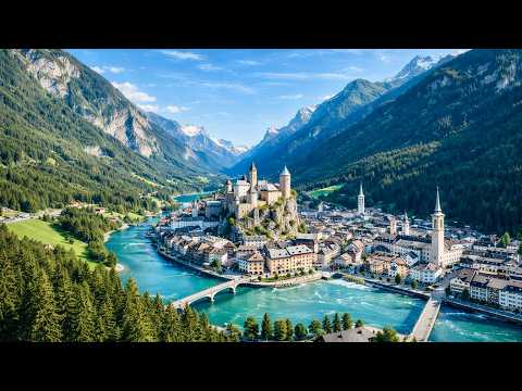Kufstein Austria Walking Film 4K 🇦🇹 | Historic Alpine Town, Fortress & River Walk (No Talking)