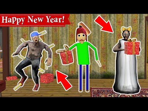 Granny vs New Year's Joke vs Baldi vs Grandpa - funny horror animation (p.135)