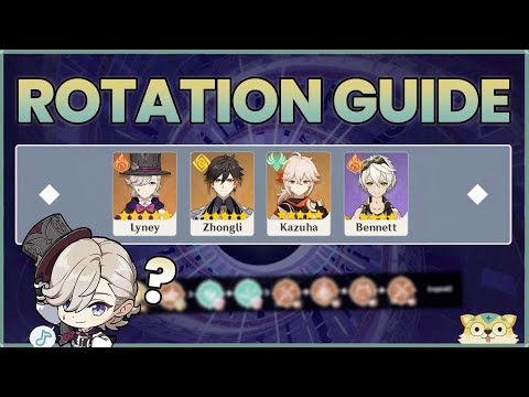 ROTATION GUIDE - Lyney, Zhongli, Kazuha, Bennett | Genshin Impact