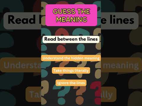 Can You Solve This Idiom Quiz? Test Your Knowledge Now!🧠✨#89 #Read between the lines