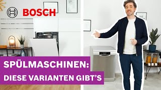 Spülmaschinen: voll- & teilintegriert, untergebaut, freistehend? Die Bauformen | Bosch Spülmaschinen