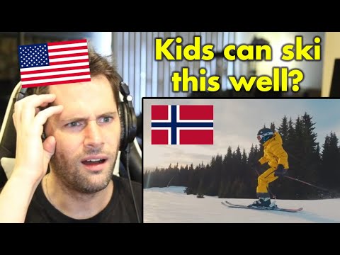 Amerikaner reagieren auf norwegische Kinder beim Skifahren
