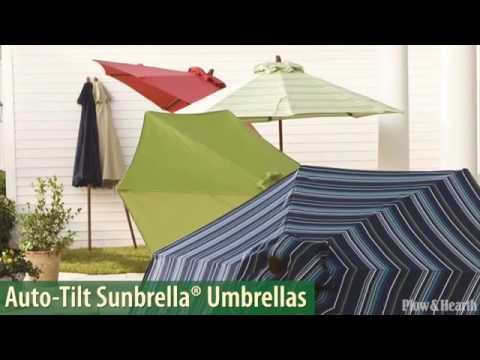 Auto-Tilt Sunbrella® Umbrella with Crank Arm