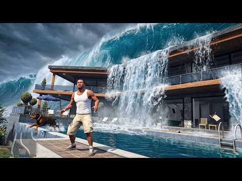 ФРАНКЛИН ҮЙІНЕ ЕҢ ҮЛКЕН ЦУНАМИ КЕЛДІ (GTA V)