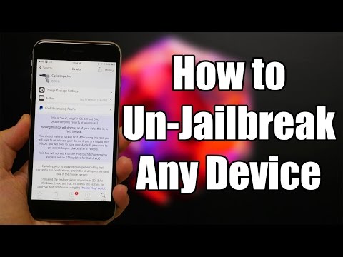 How to unjailbreak without using a computer or itunes + without updating your IOS firmware