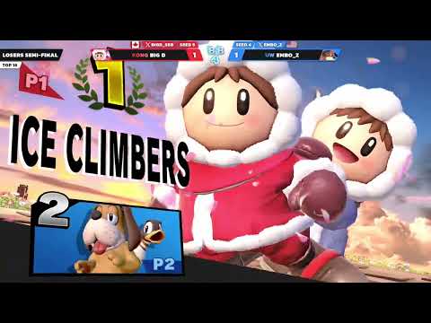Border Brawl 4 - KONG | Big D (Ice Climbers) Vs. embo_z (Duck Hunt) - Losers Semis - SSBU