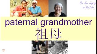 PATERNAL GRANDMOTHER in Cantonese (祖母) - Flashcard