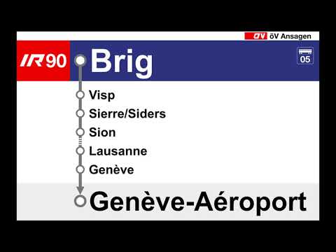 SBB Ansage / CFF Annonce - Begrüssung im IR90 nach Genève-Aéroport in Brig (D, F, E)