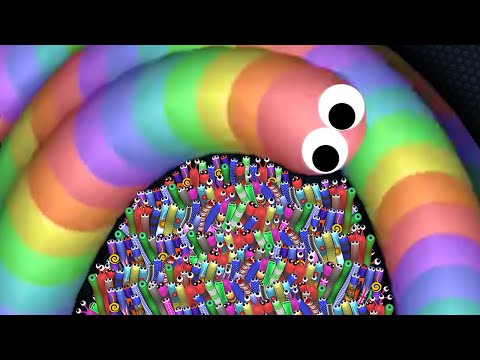Slither.io 1 Giant Troll Snake vs Tiny Snakes Epic Slitherio Gameplay