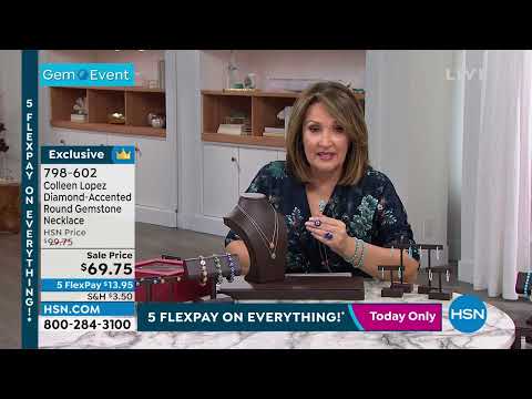 Colleen Lopez DiamondAccented Round Gemstone Necklace