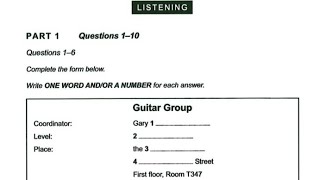 Guitar group IELTS listening | Cambridge book 19 | HD audio | 1080p