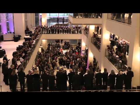 Madison Symphony Chorus sings carols in the Overture Lobby