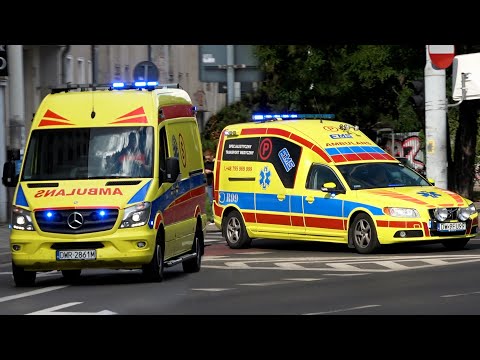 Straż Pożarna, Karetka, Transport Krwi, Firma Energetyczna oraz Policja na sygnale we Wrocławiu