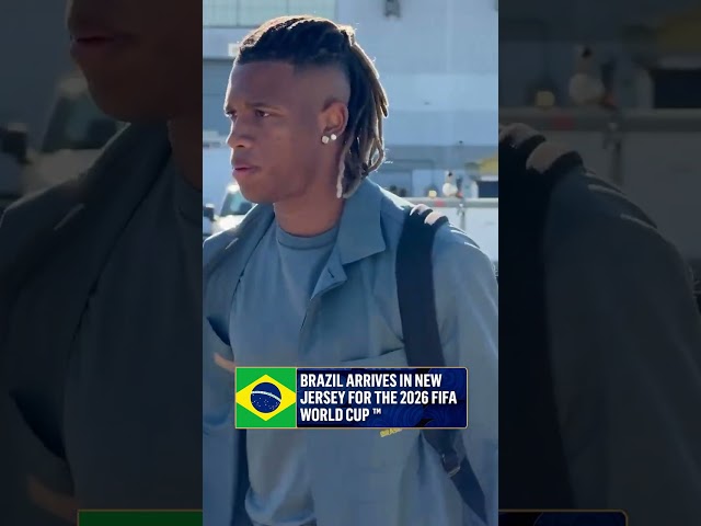 A water cannon salute to welcome Brazil to the United States 🇧🇷