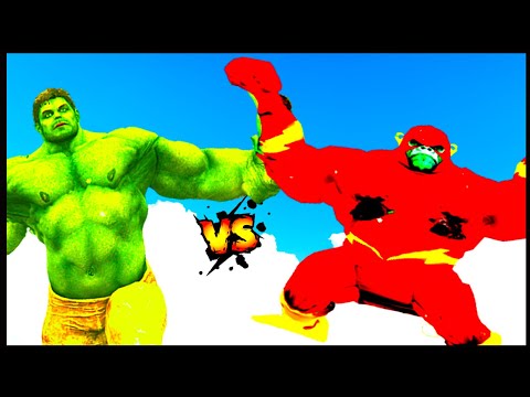 Flash Gorilla vs Hulk -  Epic Battle @KjraGaming