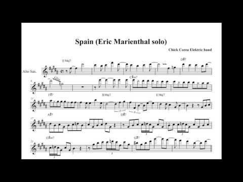 Eric Marienthal Alto Solo Transcription on Spain - Live At Montreux  2004 (Updated version)