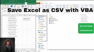Save Excel as csv with VBA