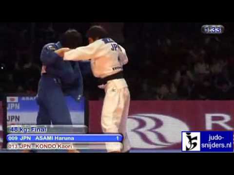 Judo 2010 Suwon: Haruna Asami (JPN) - Kaori Kondo (JPN) [-48kg] final.