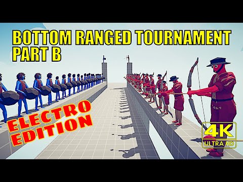 BOTTOM RANGED TOURNAMENT (50v50) PART B - Bridge 4K | Totally Accurate Battle Simulator TABS