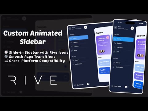 Build a Custom Animated Sidebar UI with Rive Icons | Mobile App Tutorial