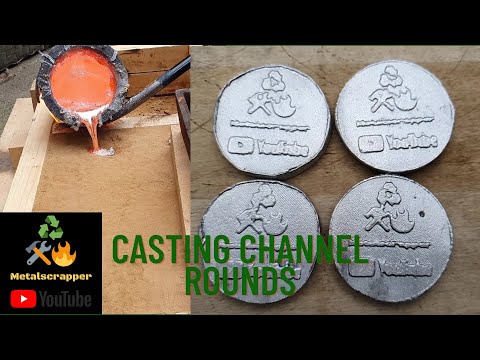 Casting aluminum channel coins - Devil forge - Sand Casting