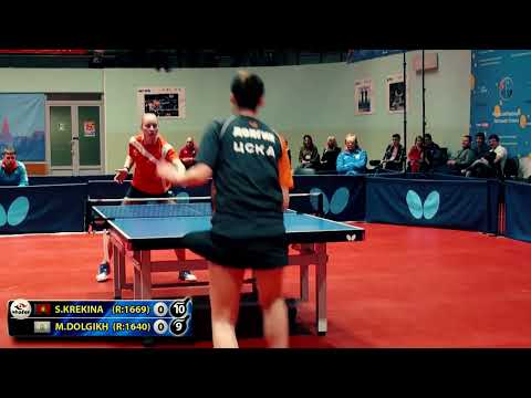 2.КРЕКИНА - ДОЛГИХ RUSSIAN Championship table tennis настольный теннис