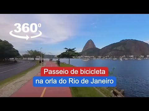 Vídeo 360 andando de bicicleta pela orla do Rio de Janeiro da praia do Leme até o Museu do Amanhã passando pela praia de Botafogo, praia do Flamengo e Pão de Açúcar.