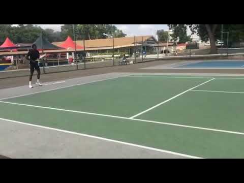 Bationo Abdoulaziz Ivory Coast Top Tennis player trains in Ghana