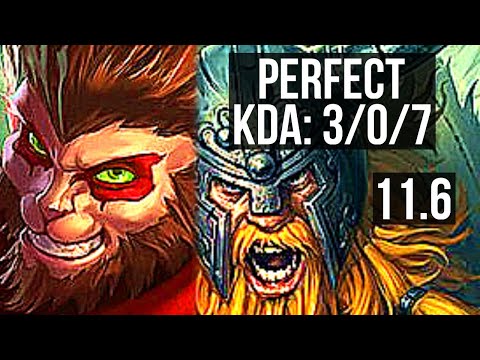 WUKONG vs OLAF (JUNGLE) | 3/0/7, 700+ games | EUW Diamond | v11.6