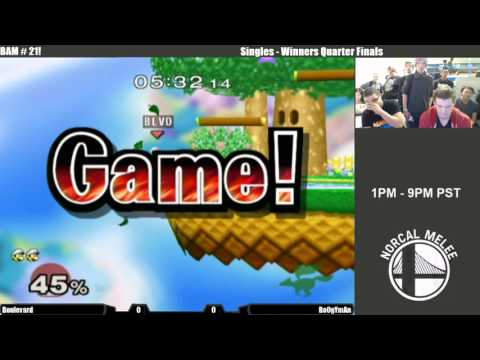 BAM #21 Singles Winners Quarter Finals Boulevard (Luigi) vs Bo0gYmAn (Fox, Falco)