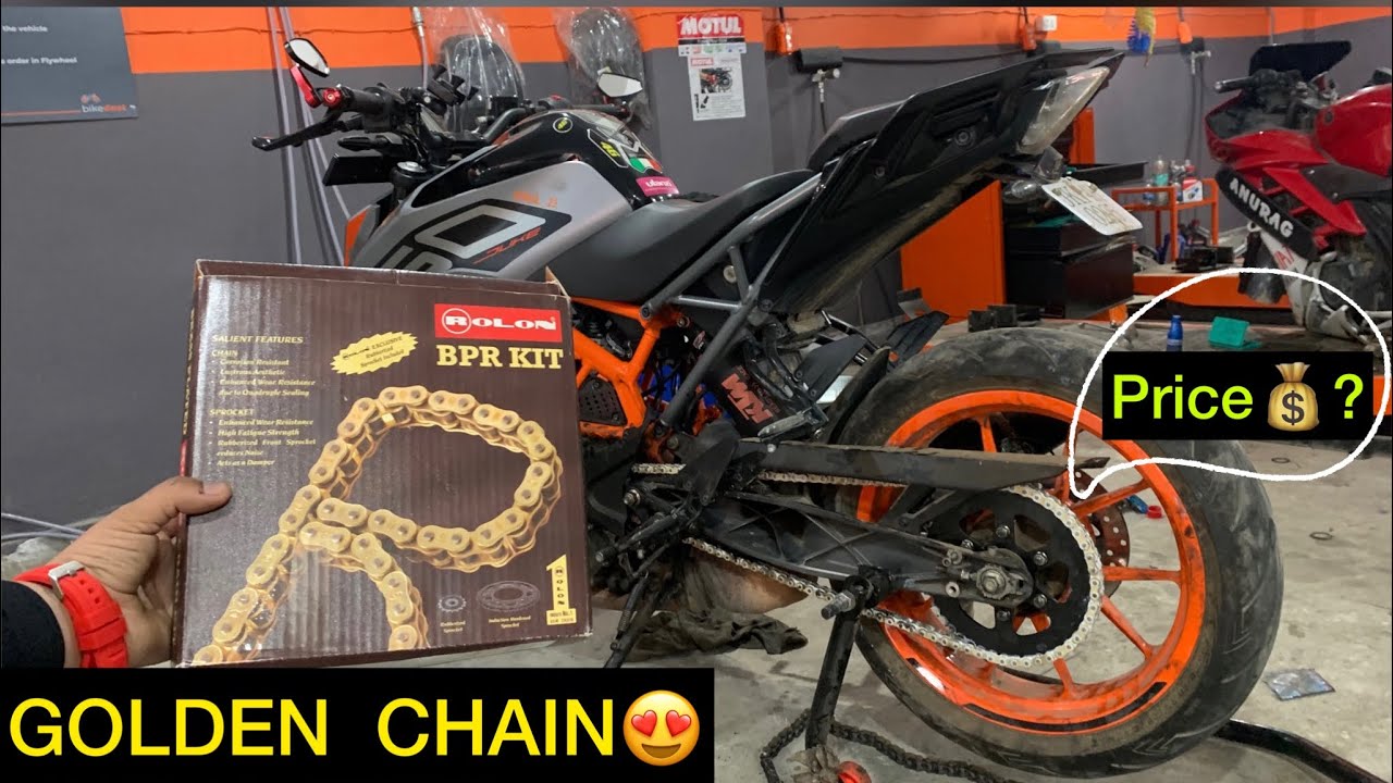 GOLDEN CHAIN FOR D250 | Rolon chain set for duke 250 | #duke250bs6 #performance