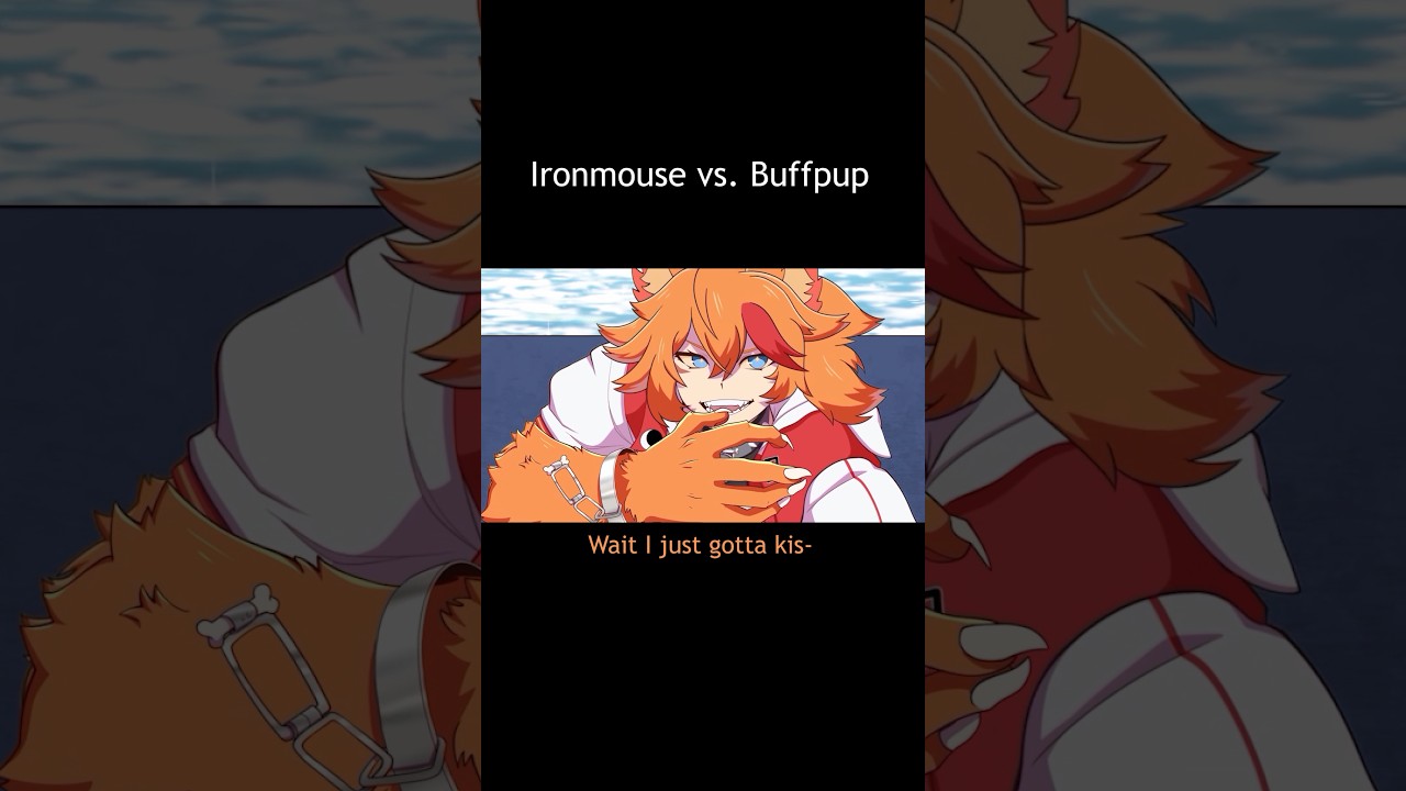 Ironmouse vs Buffpup! Who will win? 😈🐺 #ironmouseclip