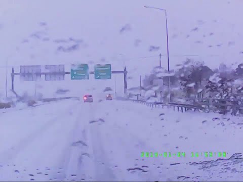 Winter roadtrip in Greece - Athens to Kozani - 600km in 10 minutes [last 3 minutes through blizzard]
