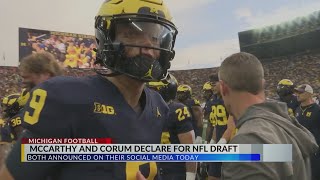 J.J. MCCARTHY AND McCarthy and Blake Corum declare for NFL Draft