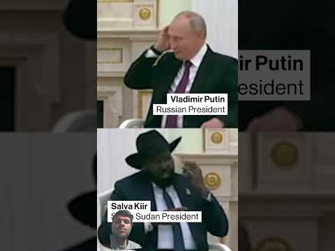 🫡😎Putin Shows South Sudan President How to Put on Translation Earpiece#putin #путин #russia