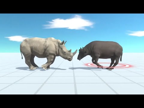 Fight#038 "RHINOCEROS vs CAPE BUFFALO" - Animal Revolt Battle Simulator!