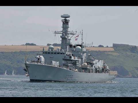 HMS NORTHUMBERLAND F238 ENTERS DEVONPORT NAVAL BASE AT MOUNT EDGCUMBE - 23rd June 2018