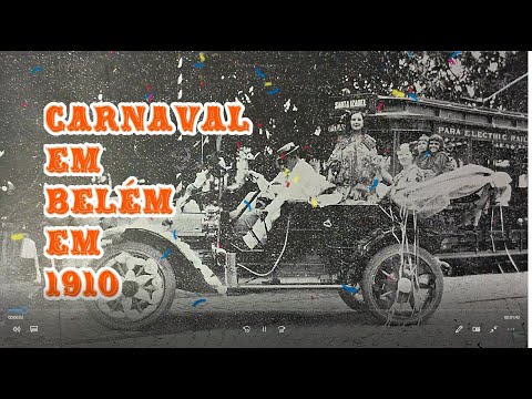 Carnaval em Belém em 1910 - (Batalha de Flores) - Corso de carros alegóricos na Praça da República