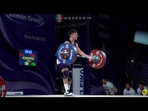 Mirco Scarantino (56) - 114kg, 117kg, & 120kg Snatches @ 2016 European Championships