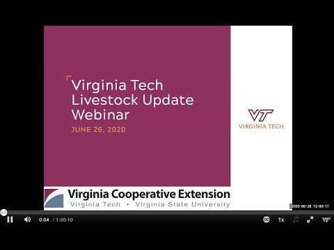 Virginia Tech Livestock Update Webinar 6 26 20