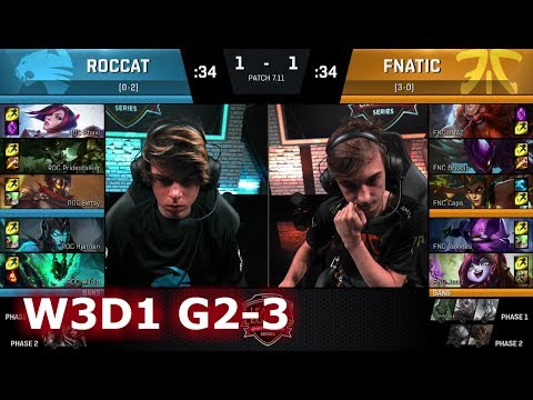 ROCCAT vs Fnatic | Game 3 S7 EU LCS Summer 2017 Week 3 Day 1 | ROC vs FNC G3 W3D1