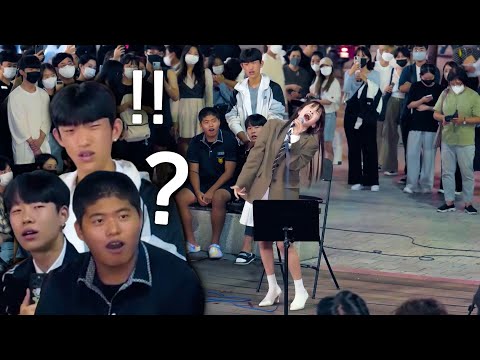 Boys React When A Girl Suddenly Sings Her Beautiful Song In The Street [ENG CC]